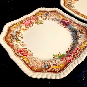 Pair of square Devonshire by Johnson Bros salad plates